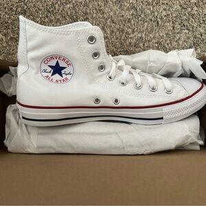 Converse White and Red High-Top Sneakers
